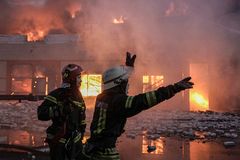 American killed in Ukraine as bombings continue