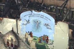 Jesus mural unscathed by fires at historic Chicago church may not survive demolition