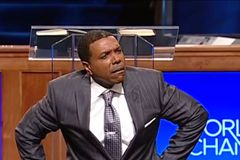 Televangelist Creflo Dollar preaches against tithing