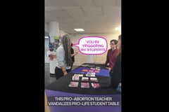 Professor who vandalized 'violent' pro-life display fired after holding machete to reporter's neck