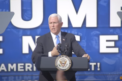 Pence tells supporters at Florida rally: ‘The dogma lives loudly in me’