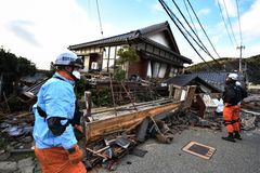 Powerful earthquakes kill at least 55, destroy hundreds of homes, buildings in Japan