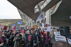 Hundreds protest Scotland's draconian new hate crime laws