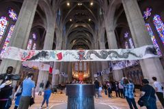 Episcopal cathedral displays 500-foot '2,000 dragons' artwork in sanctuary