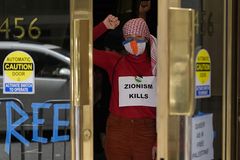 Police arrest dozens of protesters inside Israeli consulate building