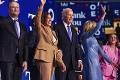 Clinton, Biden pass the baton to Harris