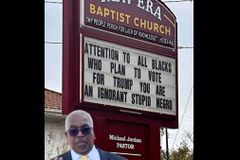 Pastor doubles down on church sign calling minority Trump supporters ‘ignorant’