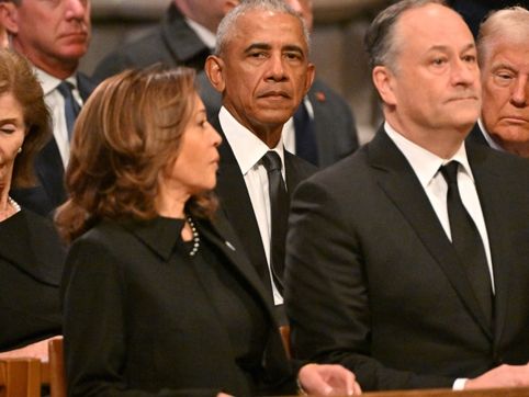 Kamala Harris posts photo of herself at Carter funeral with Trump cropped out: 'Petulant'