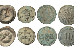 600 coins and a bronze monkey found beneath medieval German church