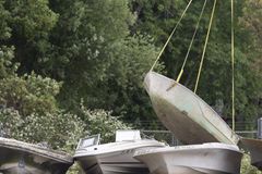 Washington state airlifts derelict boats from island