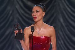 Pussycat Dolls singer Nicole Scherzinger thanks God after winning Tony Award