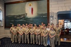 Merchant Marine Academy restores historic 'Christ on the Water' painting removed under Biden