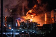 Massive oil refinery fire breaks out near L.A.