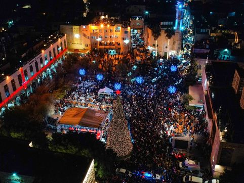 Bethlehem marks return of Christmas celebrations with packed tree lighting event