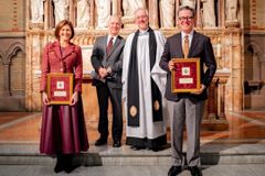 Stephen Colbert, wife given 'servant leadership' awards by largest Episcopal seminary