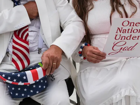 Thousands flocked to the National Mall in Washington for an America-themed prayer rally
