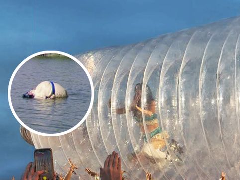Katy Perry Got Stuck Inside a Giant Plastic Bottle Because Fans Refused to Roll Her to the Stage - RELEVANT