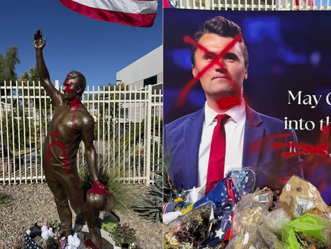 Charlie Kirk Statue and Sign Vandalized with Satanic Message on First Anniversary of His Murder | CBN