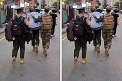 “거동불편한 할아버지 업고 간 해병대 칭찬해 주세요”