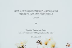 [이미지 묵상] 그런즉 누구든지 그리스도 안에 있으면 새로운 피조물이라… (고후 5:17)