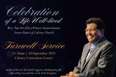 세계오순절협회 직전 총재 구네라트남 목사 별세