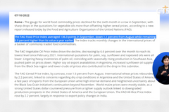[세계, 세계식량가격 6개월 연속 하락, ‘식물성 기름’ 가격 하락 주도 등] 소셜브리핑 – 크리스천을 위한 세상 보기