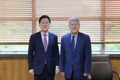 국민의힘 김기현 대표, 숭실대 장범식 총장과 간담회
