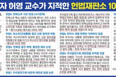 대표적 헌법학자 허영 교수가 지적한 헌법재판소 10가지 위법사례