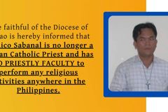 Cubao diocese warns faithful against former priest