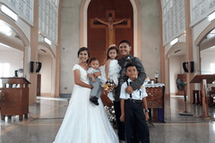 Civil-wed couple tie knot in church after 10 years