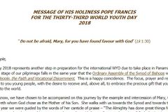 Message of His Holiness Pope Francis for the 33rd World Youth Day 2018