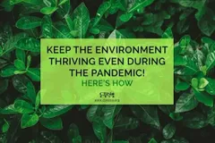 Keep the Environment Thriving even during the Pandemic! Here’s How