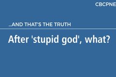 After ‘stupid god’, what?