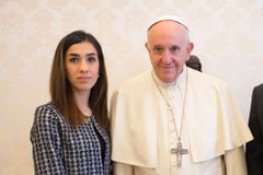 Pope Francis meets Nadia Murad as Nobel Prize winner advocates for Afghan women