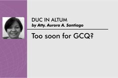 Too soon for GCQ?