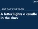 A letter lights a candle in the dark