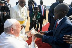 Pope Francis lands in South Sudan, fulfilling yearslong dream of visit to war-torn country