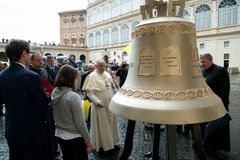 Pope Francis blesses bell that will ring out in defence of unborn