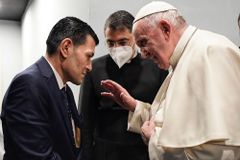 Pope Francis in Iraq meets with father whose children died as refugees in shipwreck