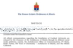 Manila archdiocese warns of fake Facebook page posing as Cardinal Advincula