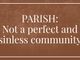 Parish: Not a perfect and sinless community