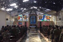 Soldiers attend Mass inside cathedral desecrated by Maute
