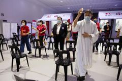 Cardinal Tagle blesses PRC Covid-19 testing facility