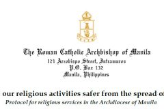 To make our religious activities safer from the spread of the virus Protocol for religious services in the Archdiocese of Manila