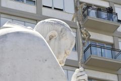 Pope Francis prays the Angelus from his hospital balcony