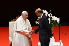 Pope Francis praises Singapore’s spirit of progress, reminds leaders not to exclude the weak