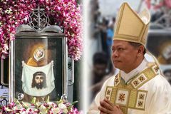 Certificate of restoration ng Divino Rostro, tinanggap ni Archbishop Alarcon mula sa NHCP