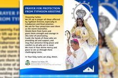 Prayer for Protection from typhoon Kristine, ini-alay ni Bishop Santos