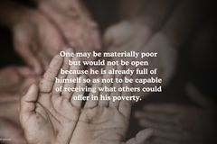 Poverty is a condition of openness and receptivity
