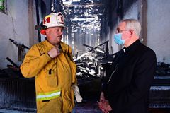 Mission founded by St. Junípero Serra burns in overnight fire